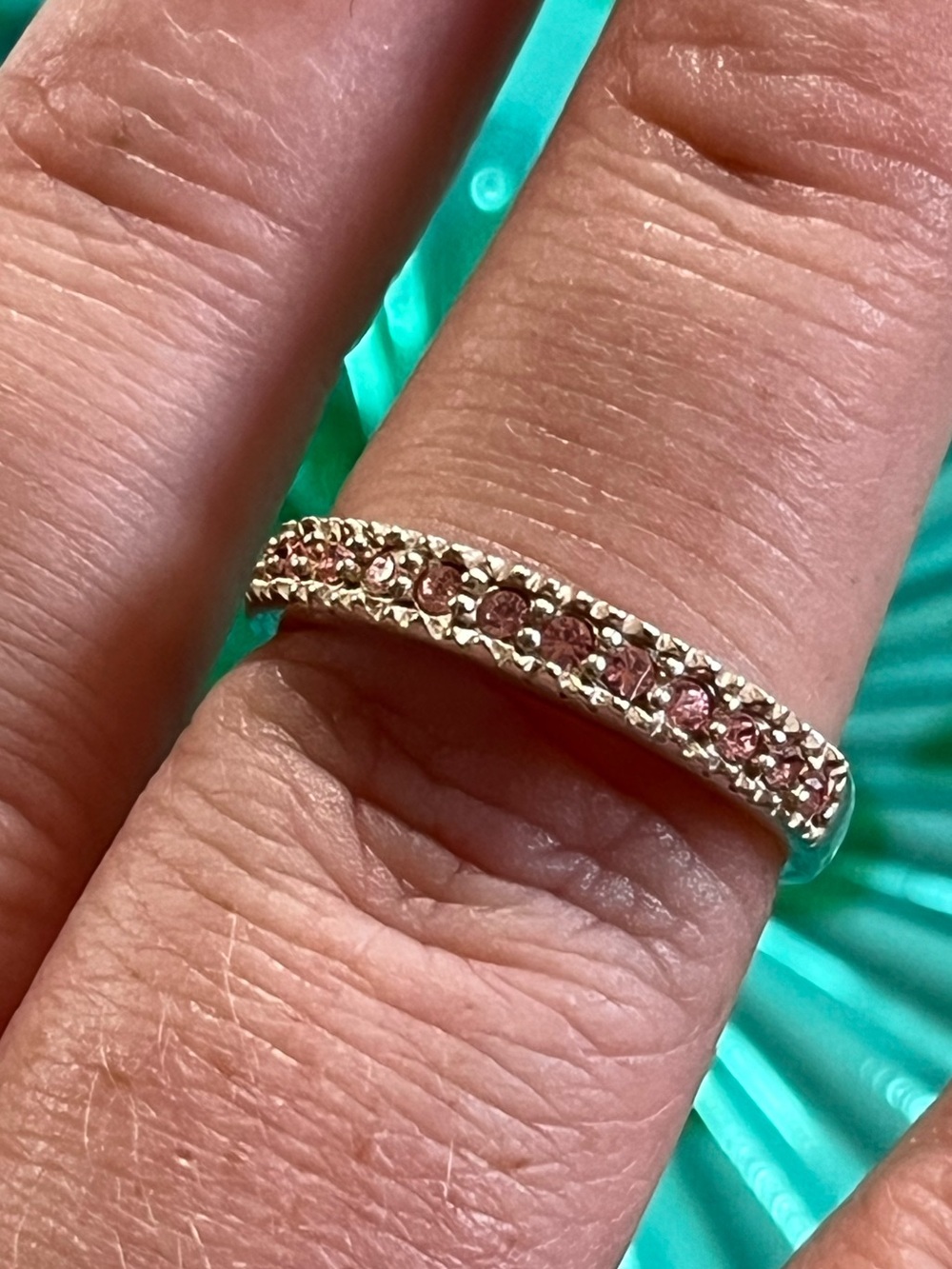 Vintage Avon Signed Sterling Silver 925 Pink Crystal Size 7 Ring